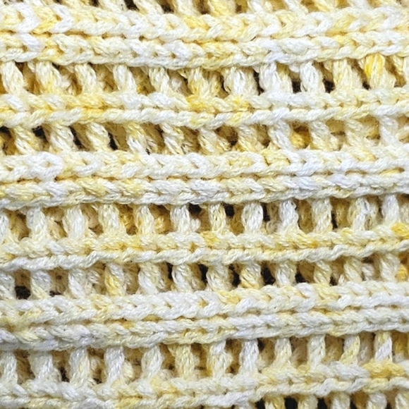 TALBOTS Petite Shades of Yellow Open Weave 100% Cotton Sweater - Picture 7 of 7